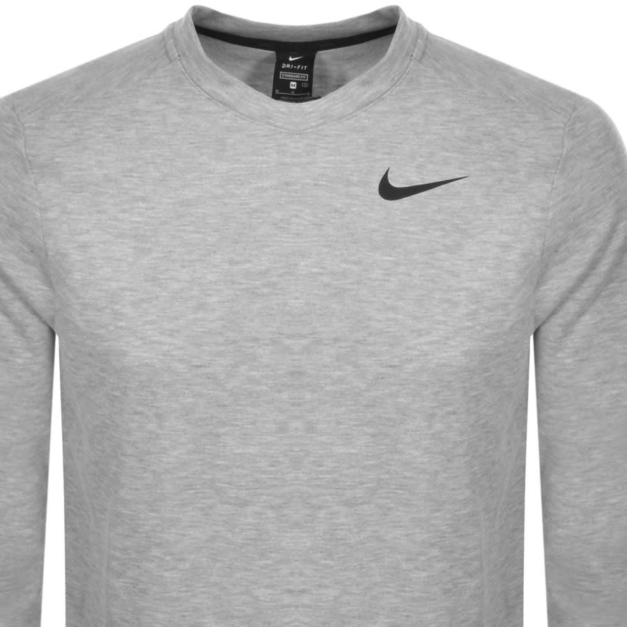 Alternative Image for ProductNike Training Crew Neck Logo Sweatshirt Grey2
